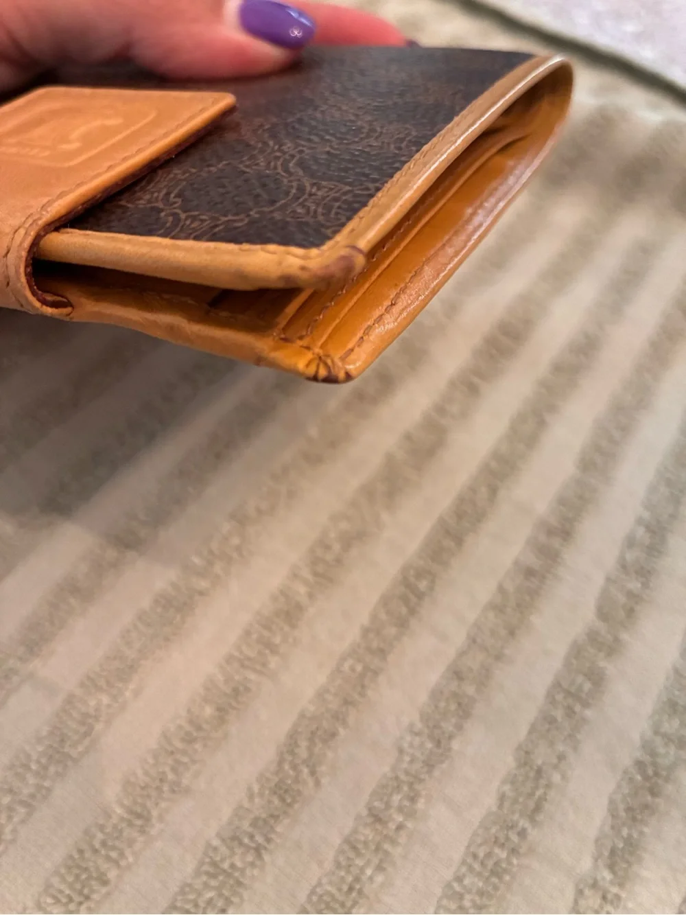 Celine Macadam Dark Brown & Tan Signature Compact Wallet
